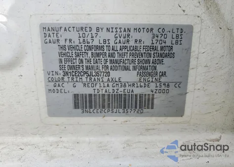 2018 Nissan Versa Note S from USA, damaged, VIN 3N1CE2CP5JL357720